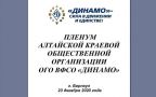 Подведены итоги Пленума Алтайской краевой общественной организации Общества «Динамо»